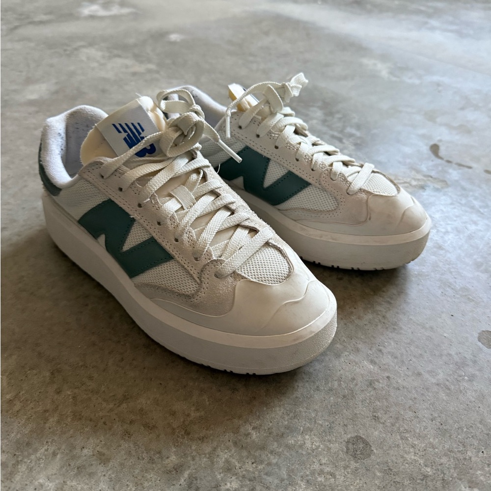 White and Green Men's Sneakers